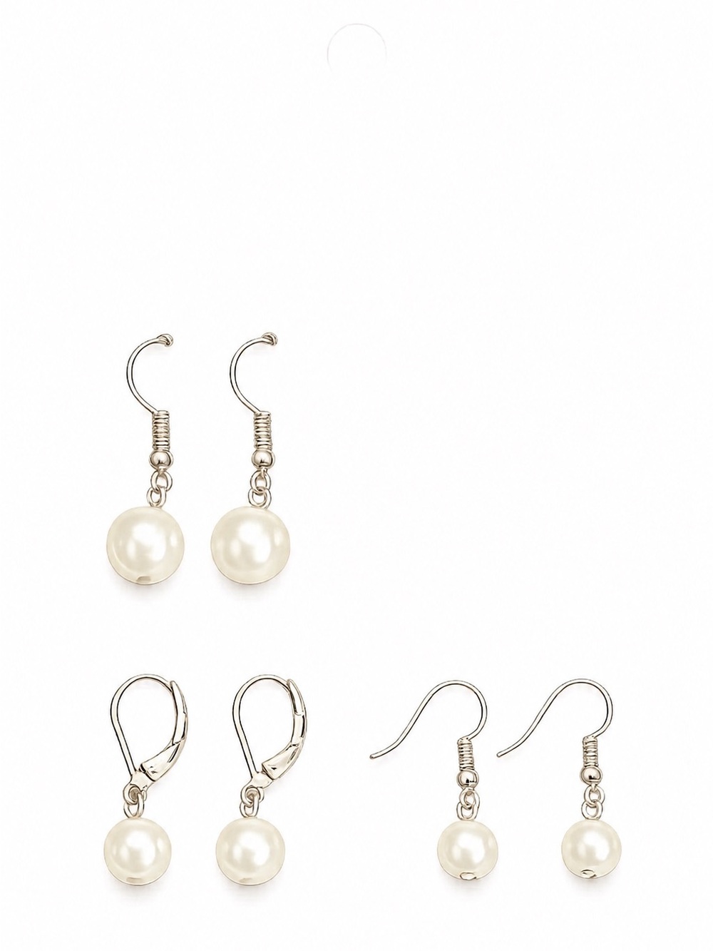 Three pair - Ivory Pearl and Silver Tones
Girls love pearls